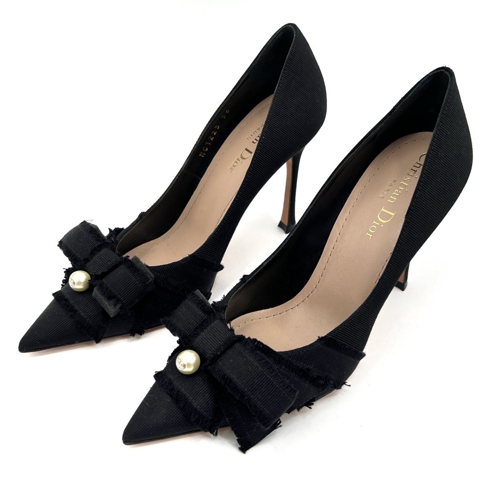 Dior Black Women's Shoes with Bow Detail Dior Adiorable Pump Box size 36 Pointed - Picture 4 of 16